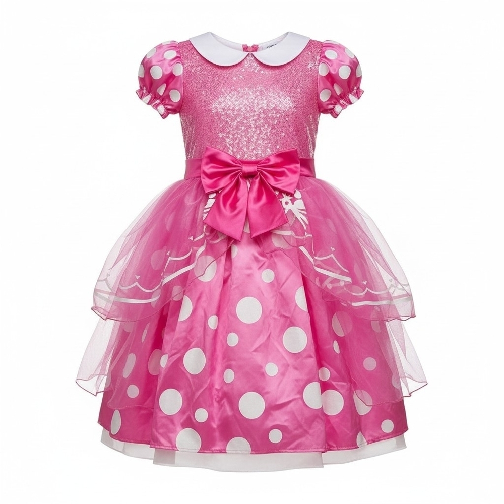 Disney Disguise Junior Minnie Mouse Costume Child Size 7/8 Pink and White New